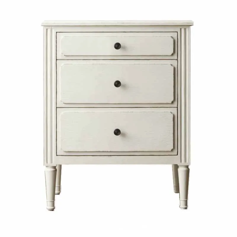 

American style, solid wood bedside table retro, old two sides, cabinet