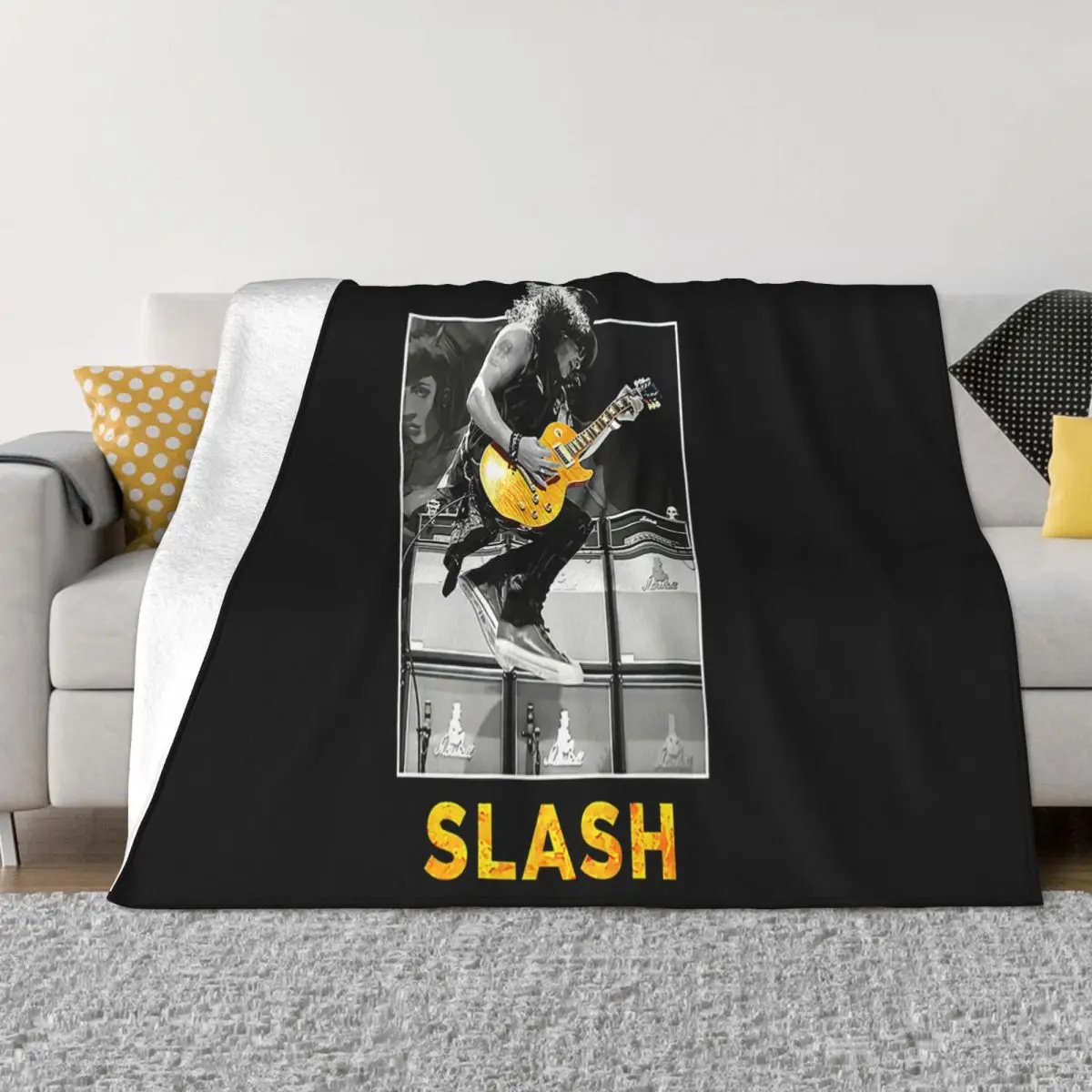 Official Slash Guitar Jump A Different Breed Use Your Illusion Civil War Womens New Print Designing Throw Blanket