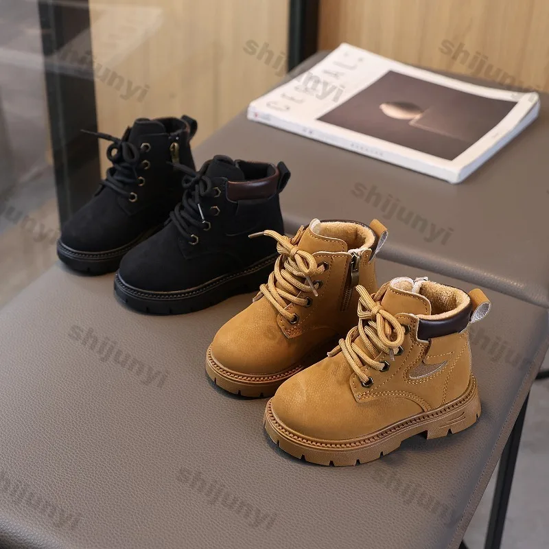 

Детские ботильоны, зимние теплые плюшевые морозостойкие детские полусапожки, удобные нескользящие хлопковые туфли на толстой подошве для малышей, Великобритания