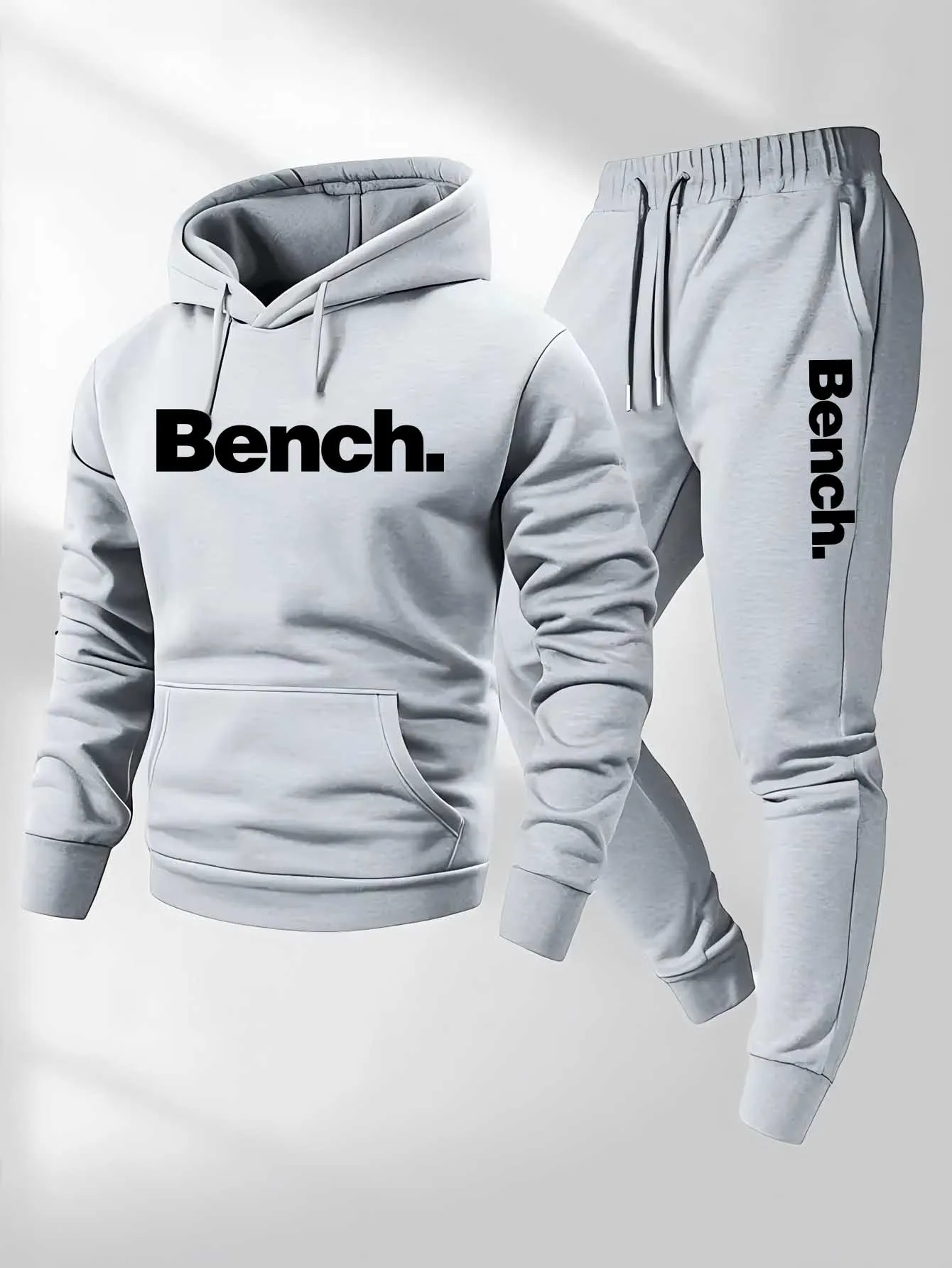 مجموعة ملابس رياضية بغطاء للرأس للرجال للخريف والشتاء، ملابس شتوية سميكة، مادة دافئة، ملابس رياضية، عشاق اللياقة البدنية #4