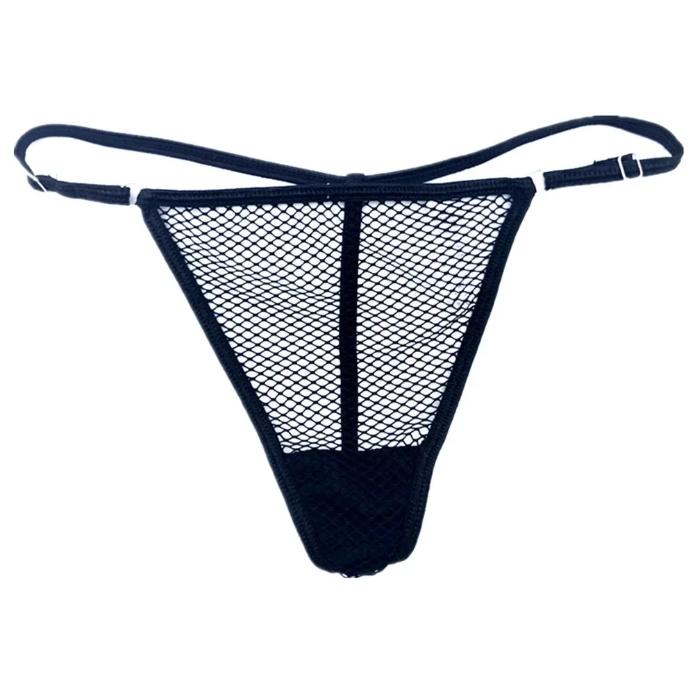 Women Sexy Fine Mesh See Through Thong Panties Open Buttocks G String Underpants Low Waist Underwear Bikini Seductive Lingerie