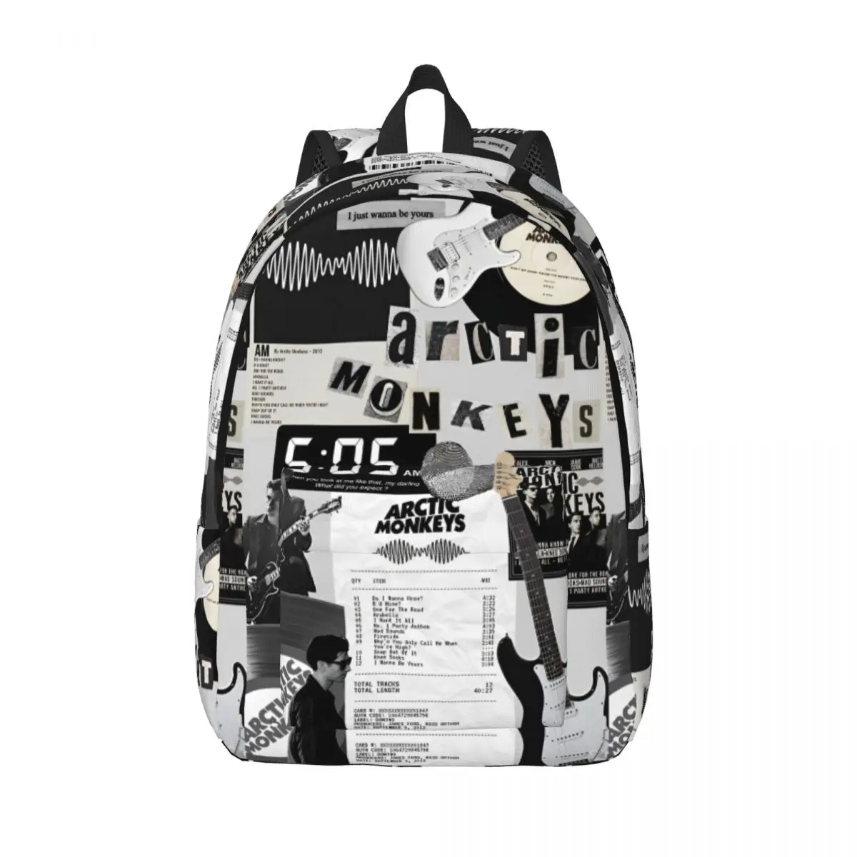 Rock Music Album Band for Men Women Student School Bookbag Arctic Monkeys Canvas Daypack Elementary High College Lightweight