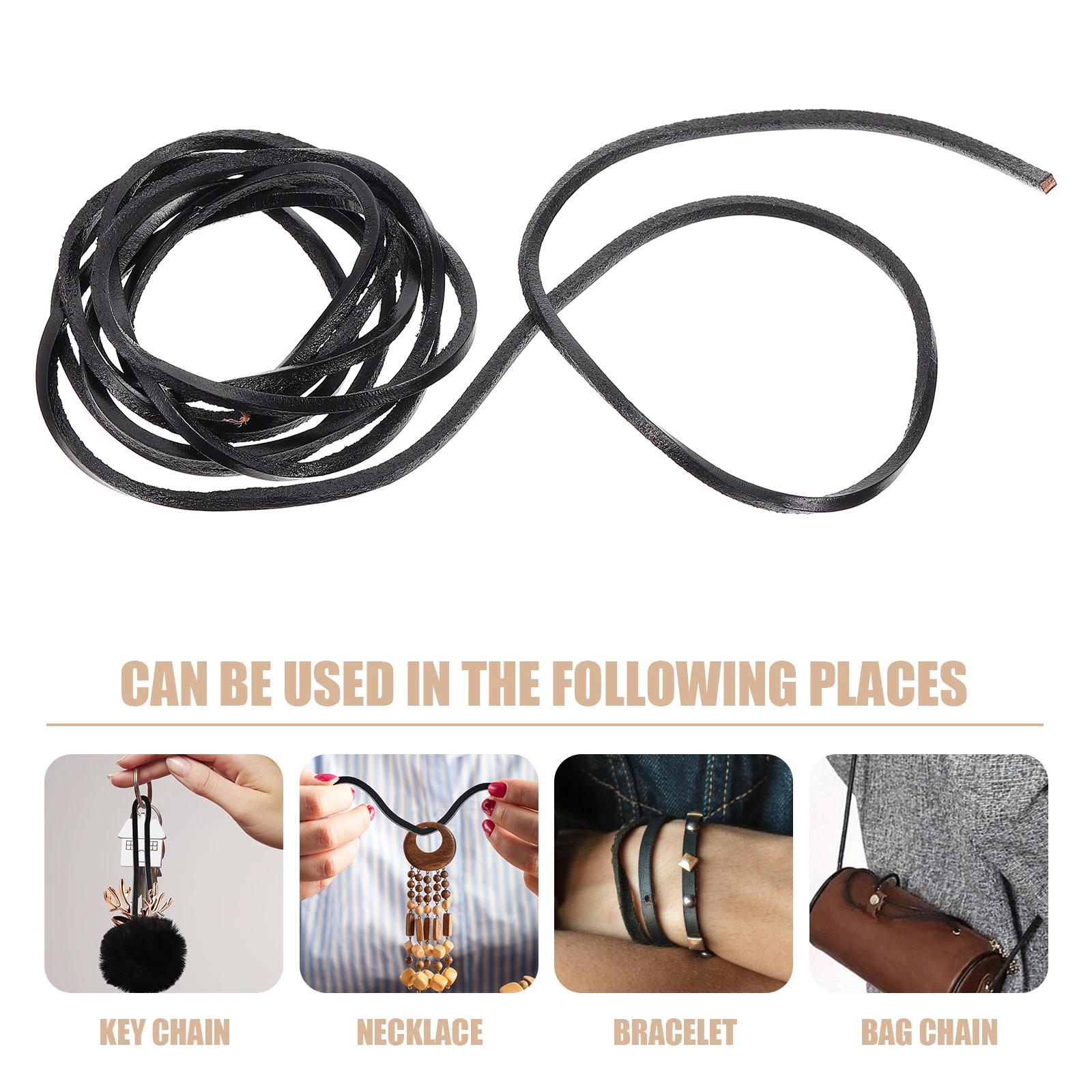 

2 Packs DIY Cowhide Rope Braided Twisted Ropes Craft to Weave Jewelry Cord Necklace Bracelet Making Supplies Man