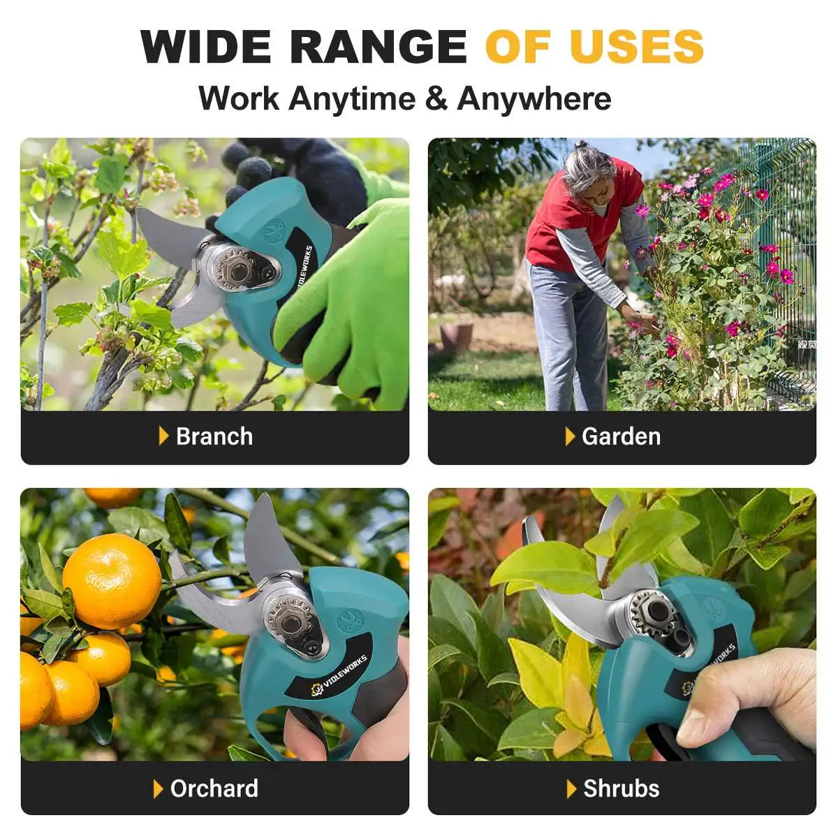 4 Gear Brushless Cordless Electric Pruning Shear Efficient Fruit Tree Bonsai Branches Pruner Cutter for Makita 18V Battery