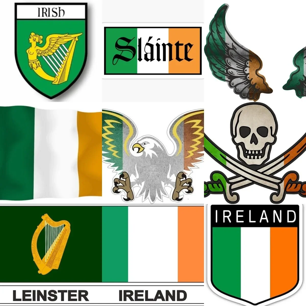 

Creative Ireland Flag Sticker for Covered Scratch Decorate Camper Motorcycle Laptop Car Window Truck Wall Helmet Table Fridge