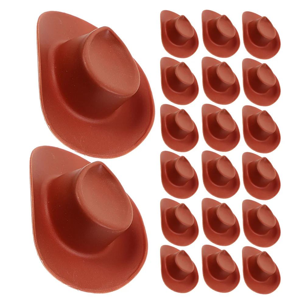 60Pcs Miniature Cowboy Hats Lightweight Plastic Western Party Favors for Dollhouse Decoration Craft Activities Themed Events