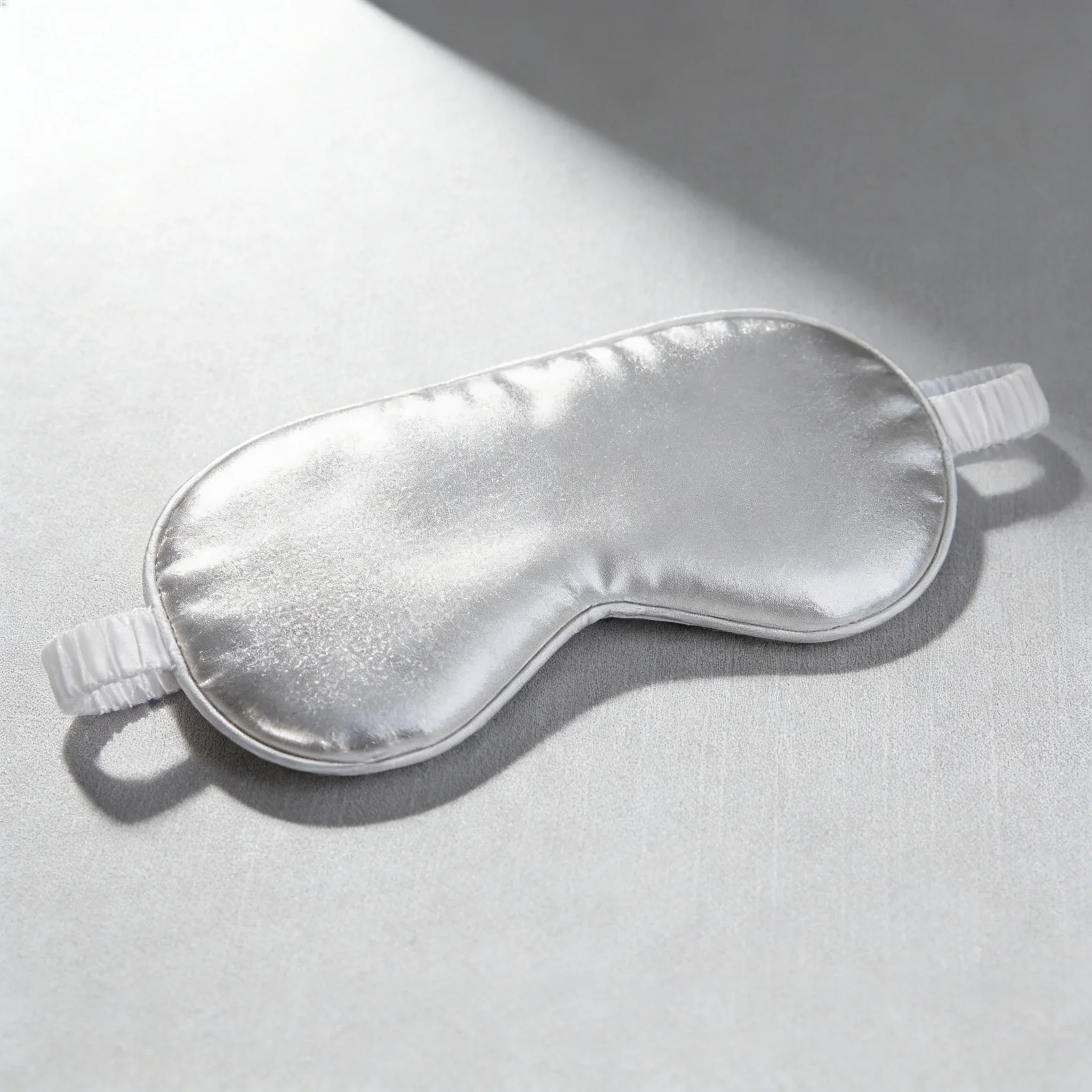 Sleep Eye Mask, Imitation Silk, Silver, Bedroom Sleep, Light Blocking, Soft, Unisex