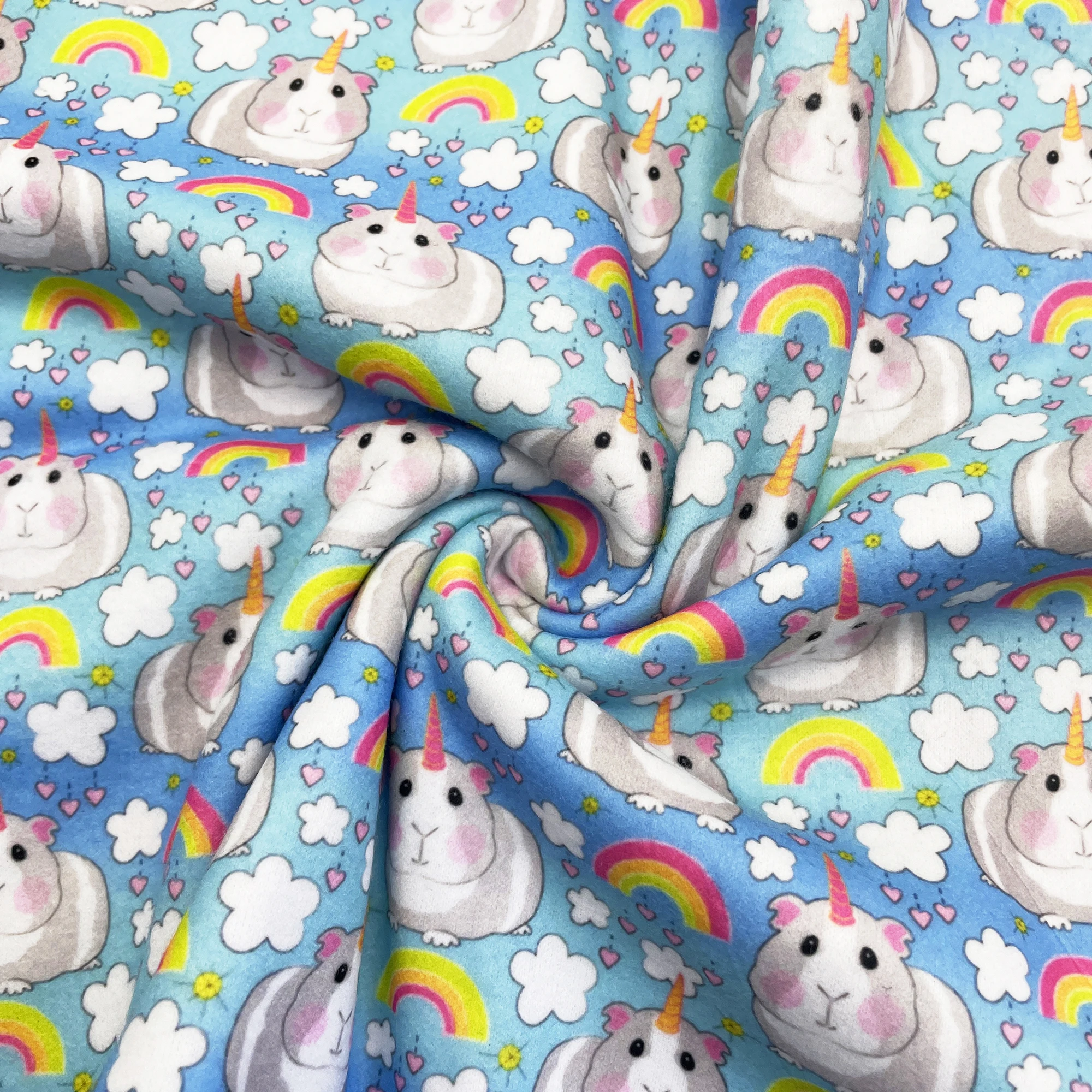 50*145cm Guinea Pig Print Fleece Fabric For Pet Nest Clothing Blanket DIY Quilt Pillow Dolls Handmade Apparel Sewing Fabric