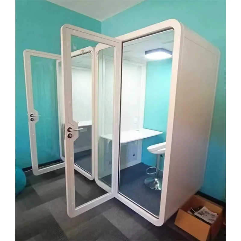 Geluidsisolerende mobiele telefooncel van gelamineerd glas