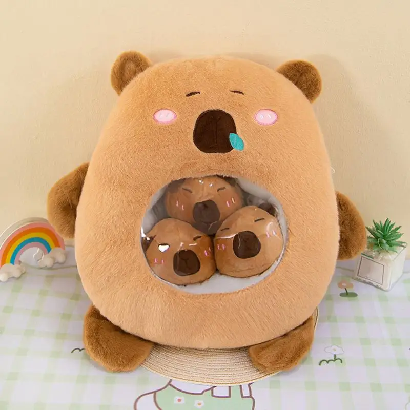 Capybara Stuffed Toy Brown Capybara Plush Doll Stuffed Animals Toys Soft Brown Doll Cute Animal Plushie Capibara Plushies Doll