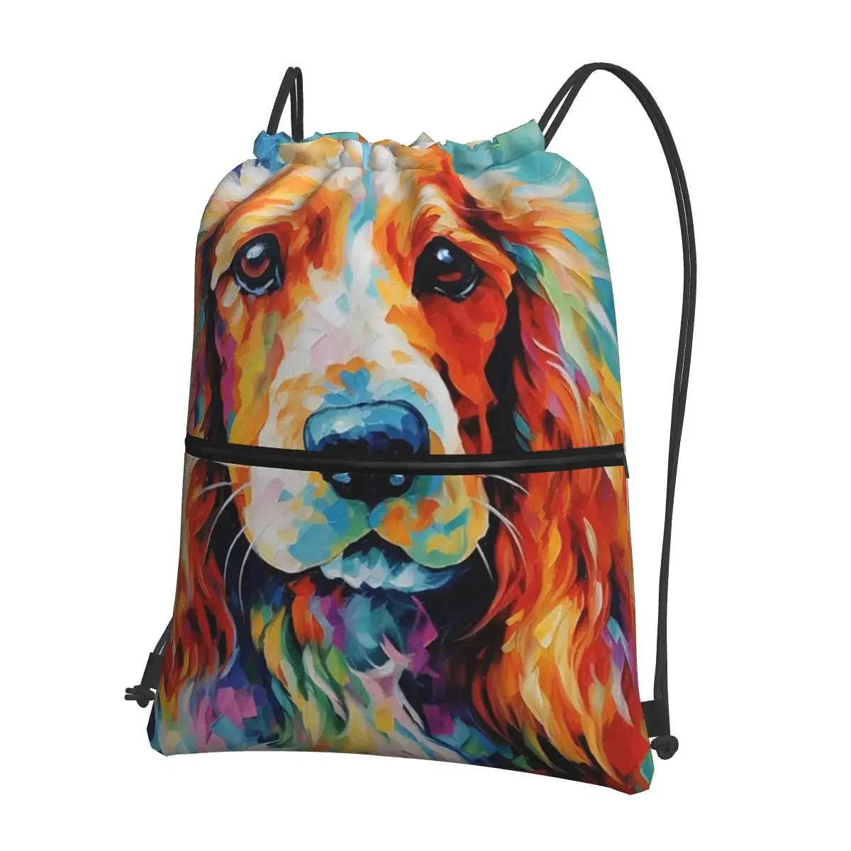 

A Cocker Spaniel Portrait Backpacks Drawstring Bag Fashion Drawstring Bundle Pocket Storage Bags For Travel Sport Man Woman