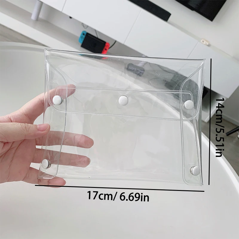 1PC Different Sie Portable Transparent Cosmetic Bag Waterproof PVC Pencil Toiletry Organizer Stationery Storage Bag Makeup Brush