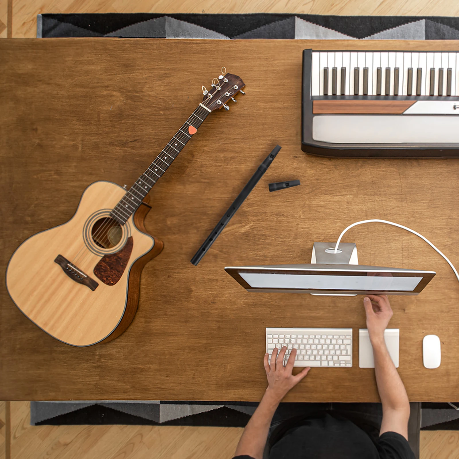 

Irish Whistle Six Hole Flute Beginner Friendly Metal Plastic Construction Key Of C Portable Wind Instrument Music Class