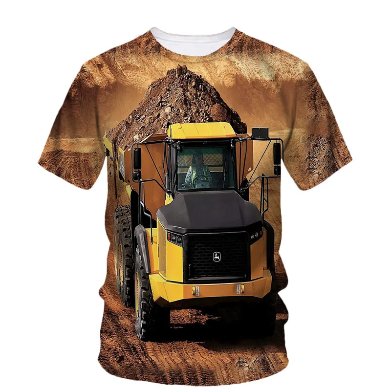 

Summer Trend Agricultural Vehicle Pattern Men'S T-Shirt Street Personalized Creative Short Sleeve 3d Printed Oversized Clothing