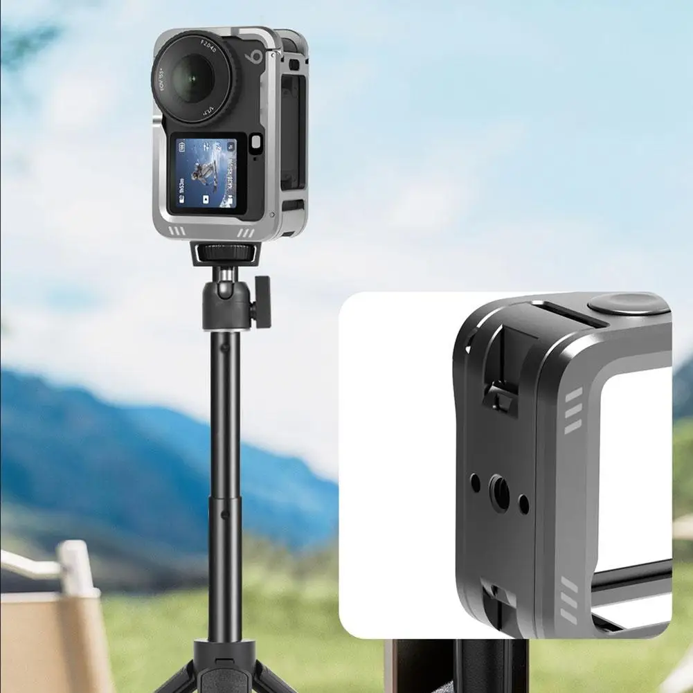 ل DJI Osmo Action 6 المعادن توسيع جبل قوس كاميرا حماية شاملة سبائك الألومنيوم خفيفة للغاية قفص أرنب ملحق #6