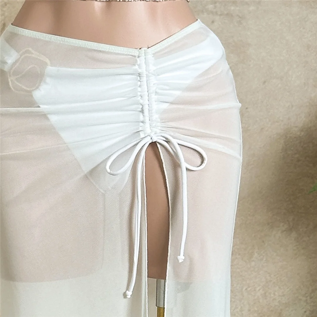 Mit Rock, Neckholder, Metallring, Bikini, Damen-Badeanzug, Damen-Bademode, dreiteiliges Bikini-Set, gepolsterter Badeanzug, Badebekleidung, Schwimmanzug V7812 – Detail 13