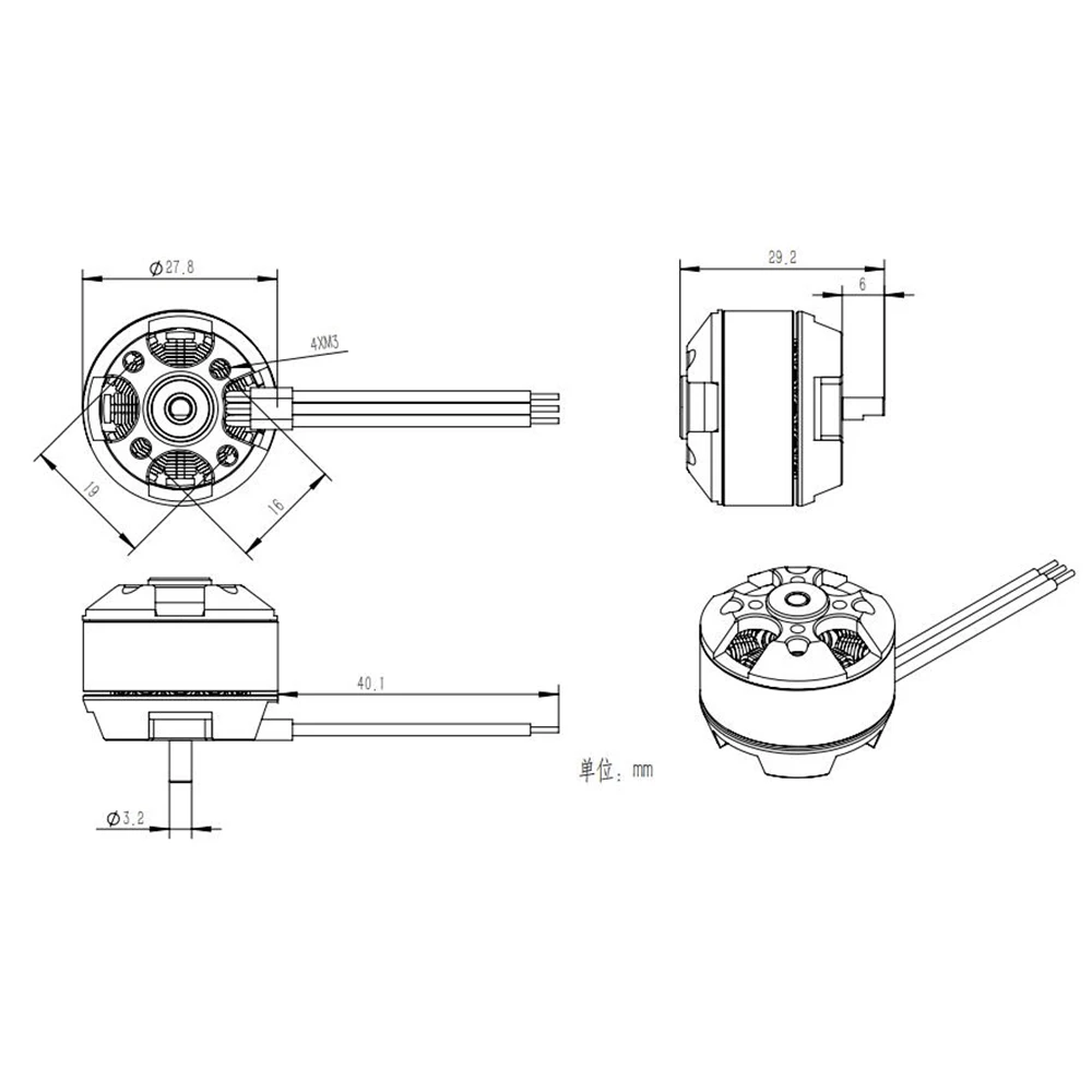 KABOLITE RC 1/14 K970 Drive Wheel Motor Accessories 1/14 Engineering Excavator Remote  K970 Drive Wheel with 2208-800kv Motor