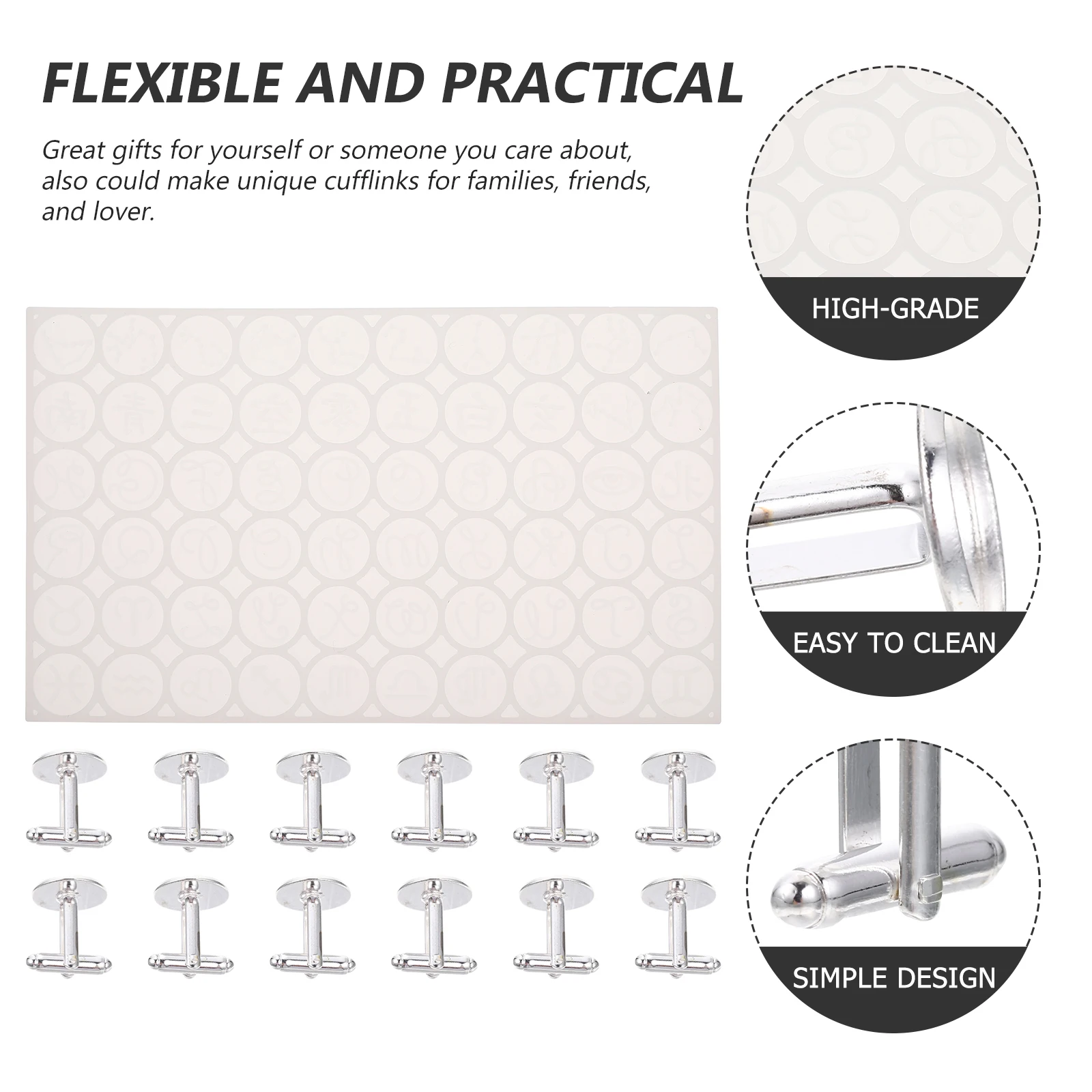 

1 Set Sleeve Silicone Shirt Cufflinks Diy Reusable Easy Clean Cuff Button Handmade Button Mold Clothing Fasteners Mold Kids