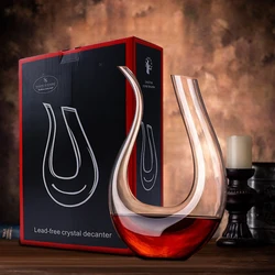 1500ML Big Decanter Handmade Crystal Red Wine Brandy Champagne Glasses Decanter Bottle Jug Pourer Aerator For Family Bar