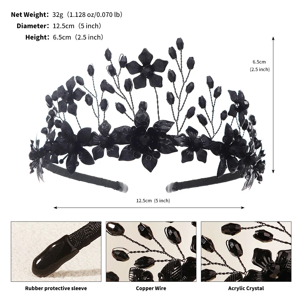 Mode Diablo Halloween Blume Krone Kopfschmuck Papst Kirche Fest Tag Haarbänder Für Frauen Neue Design Haar Zubehör Schmuck – Detail 7
