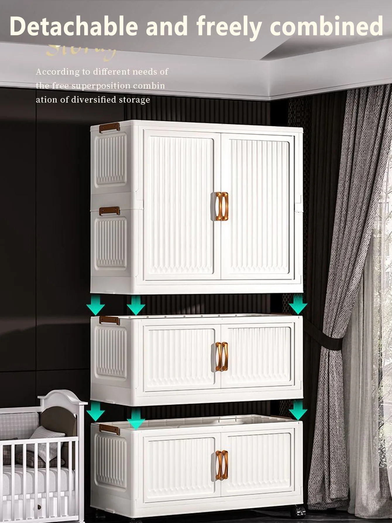 Installation Free Baby Wardrobe Foldableing Storage Cabinet Multi Layer Children's Small Wardrobe Home Clothes Storage Box Stora