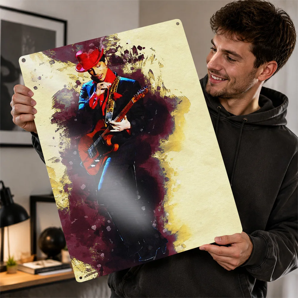 Smudge Of Musician Prince Printed Poster Customized Aluminum Metal Sign Vivid Smooth Groove Wall Art Made For Vocal Collectors