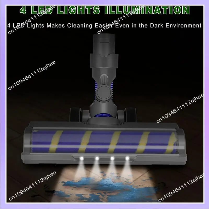 N83R فرشاة المحرك الكهربائي توربو لدايسون V6 DC62 DC58 فرشاة لفة مع شعيرات ناعمة لبلاط الباركيه مع ضوء LED سهلة الاستخدام