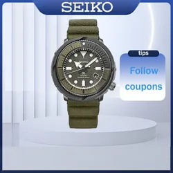 Original SEIKO Quartz Men's Watch PROSPEX Luminous Circular Dial Sports Can Diving Watch Silicone Strap SNE537 Wristcatches