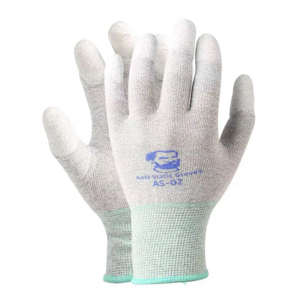 

Перчатки из углеродного волокна с полиуретановым покрытием, дышащие пружинистые антистатические перчатки, нескользящие защитные перчатки для электронного ремонта