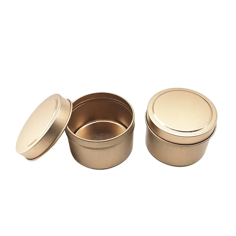 12Pcs Rosegold Empty Metal Tin Jar Round Candle Container Storage Box Small Item Jewelry Candy Box Cosmetic Storage Organizer