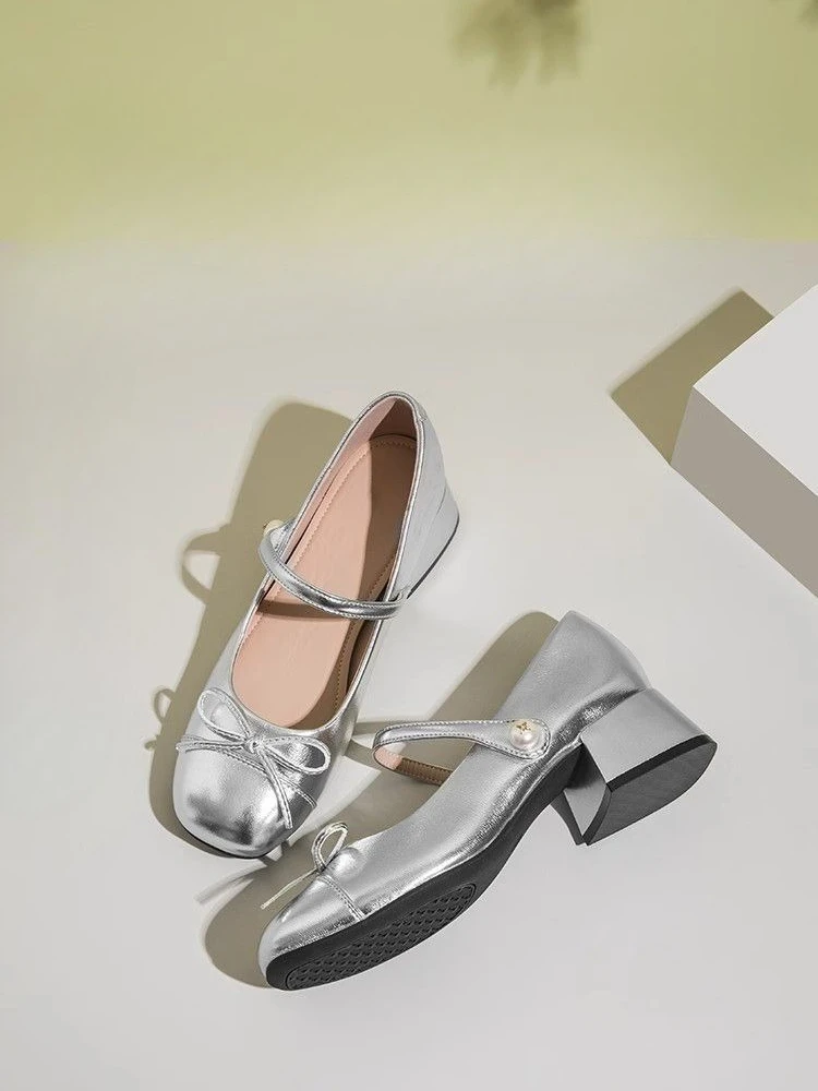 elegant-women's-mary-jane-shoes-low-cut-silver-high-heels-2026-summer-new-with-french-bow-thick-heel-for-skirt-dresses