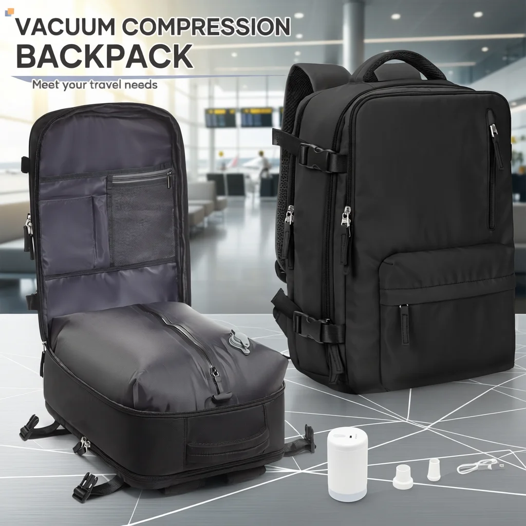 asenlin travel backpack 40L For Women Men Flight Approved Carry-On Laptop Black Backpack Woodland Travel Bags Asenlin