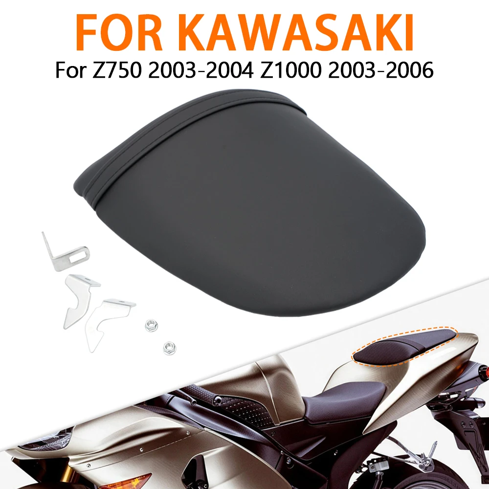 Motorcycle Black Rear Passenger Seat Pillion Cushion Fit For Kawasaki Z750 Ninja ZX6R NINJA ZX636 2003 2004 Z1000 2003 - 2006