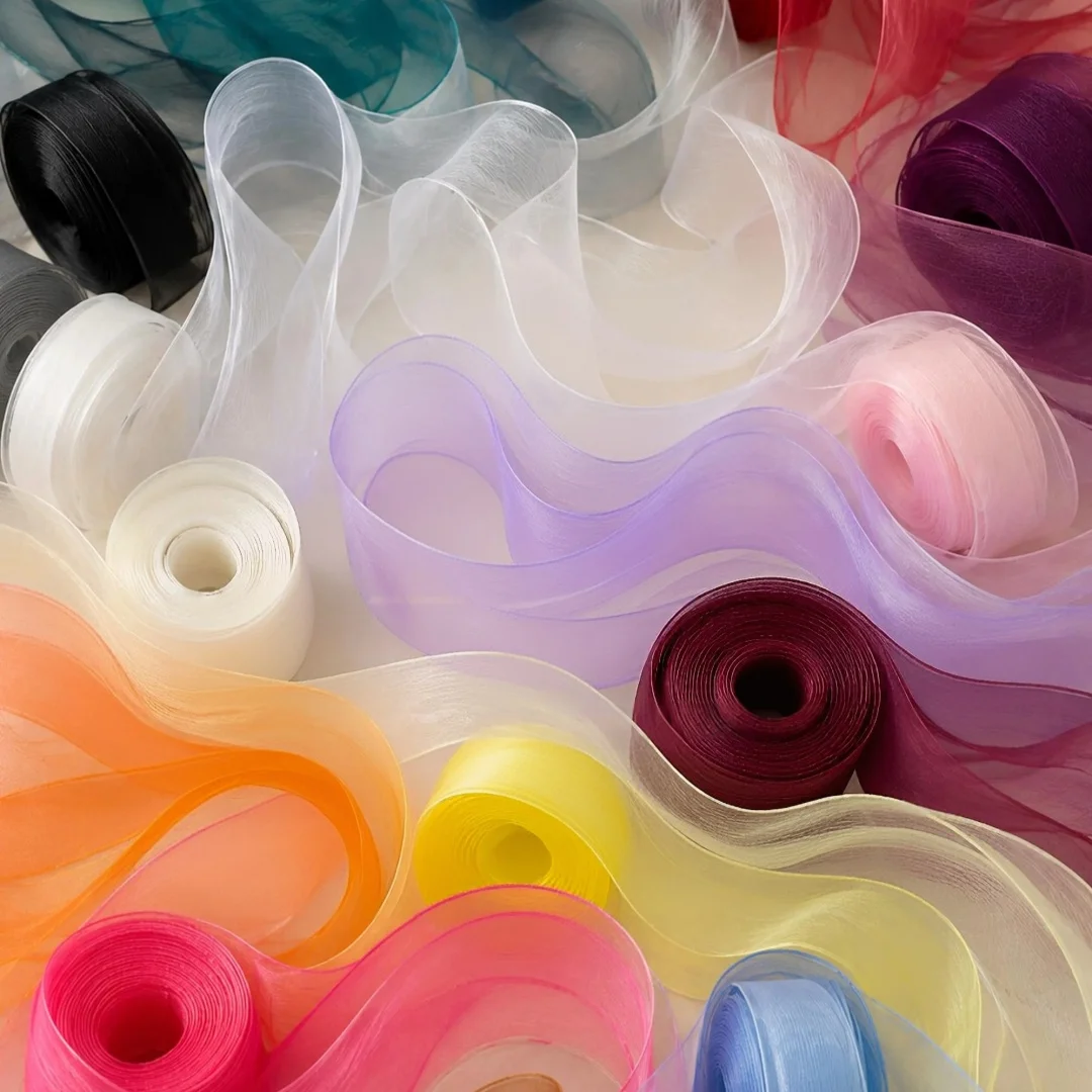 2/4/6/8/10cm Crinoline Horsehair Trim Braid, Multi Color Polyester Lace Webbing 100Yards for DIY Sewing Making