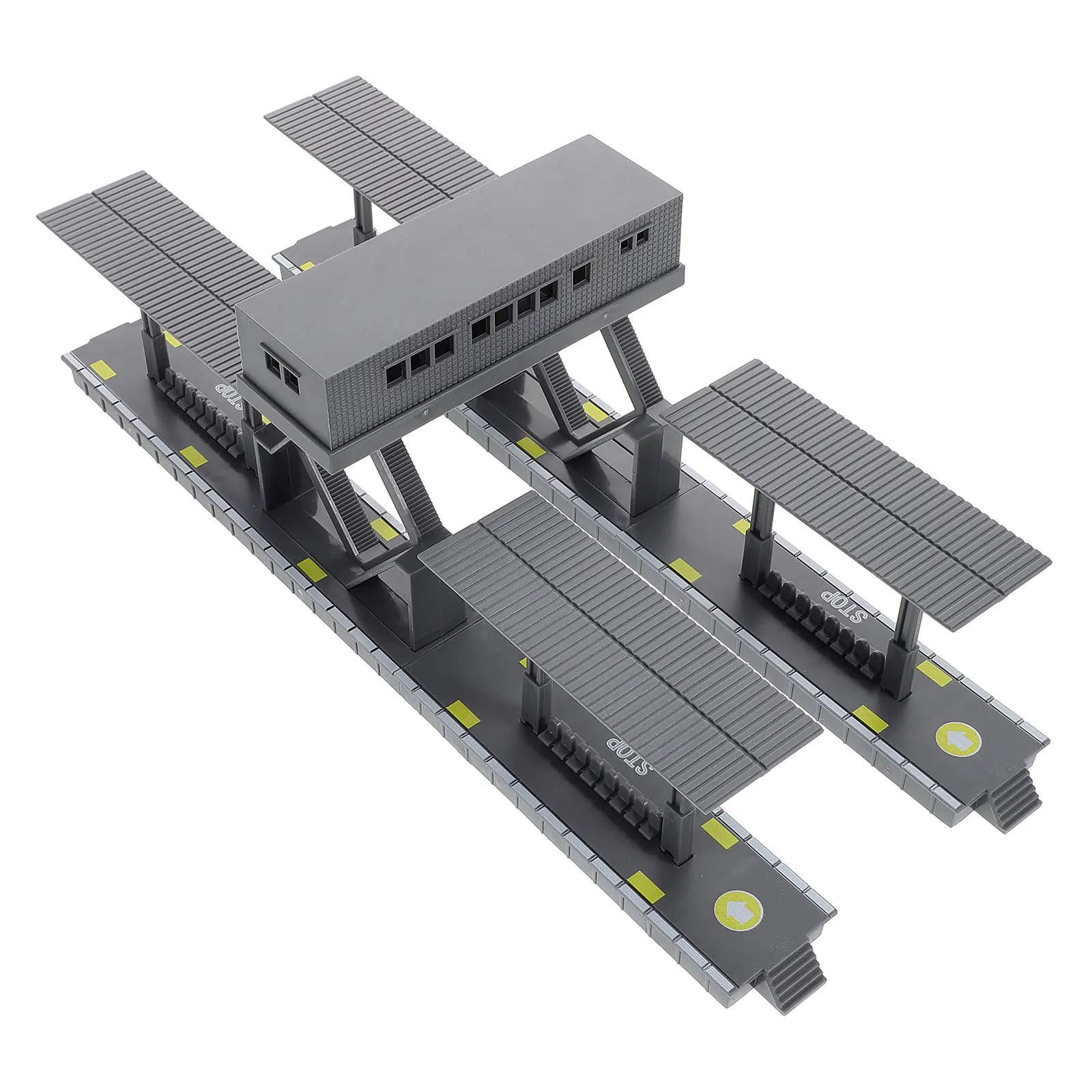 

1Set Fire Train Station Platform DIY Assembly Kit Lifelike Railway Diorama Accessories Plastic Footbridge Scenery Creative Play