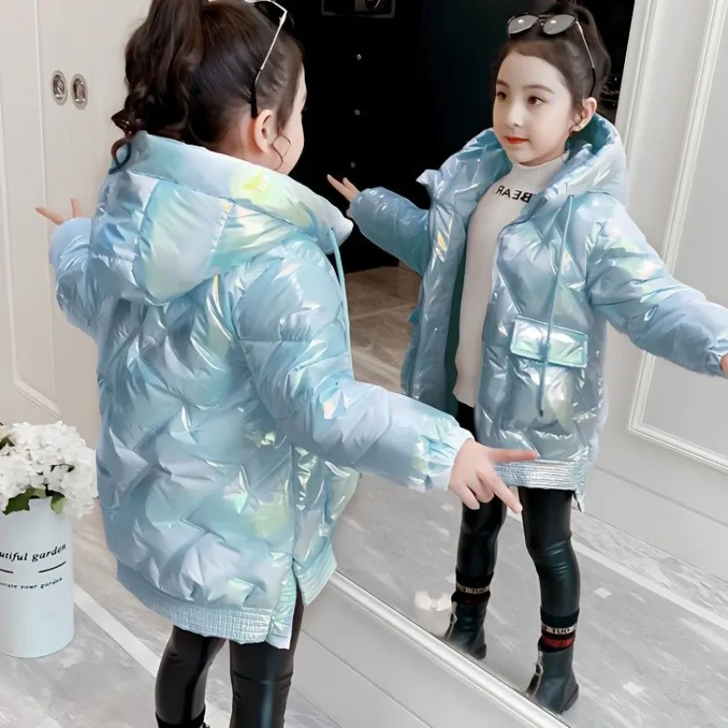 

Kids New Winter cotton Coats Jacket Girls Waterproof Hooded Coat Children Outerwear Clothing Teens clothes Parka Snowsuit 4-12Y