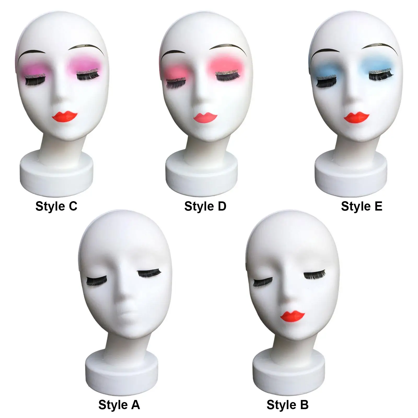 Hat Display Rack Female Wig Head Mannequin Wig Display Model Manikin for Headwear Jewelry Glasses Hats Wig Making Styling