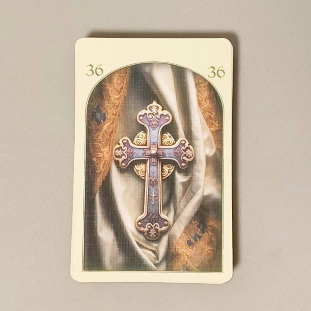 Stampato su cartoncino doppio rilievo 350GSM Mazzo Oracle Lenormand medievale 9 * 6 cm 36 carte
