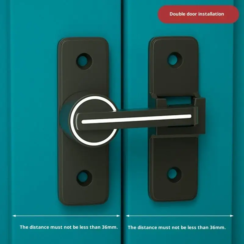 New Door Lock Zinc Alloy 90 Degree Sliding Door Latch Heavy Duty Barn Gate Bolt Protect Privacy Cabinet Closet