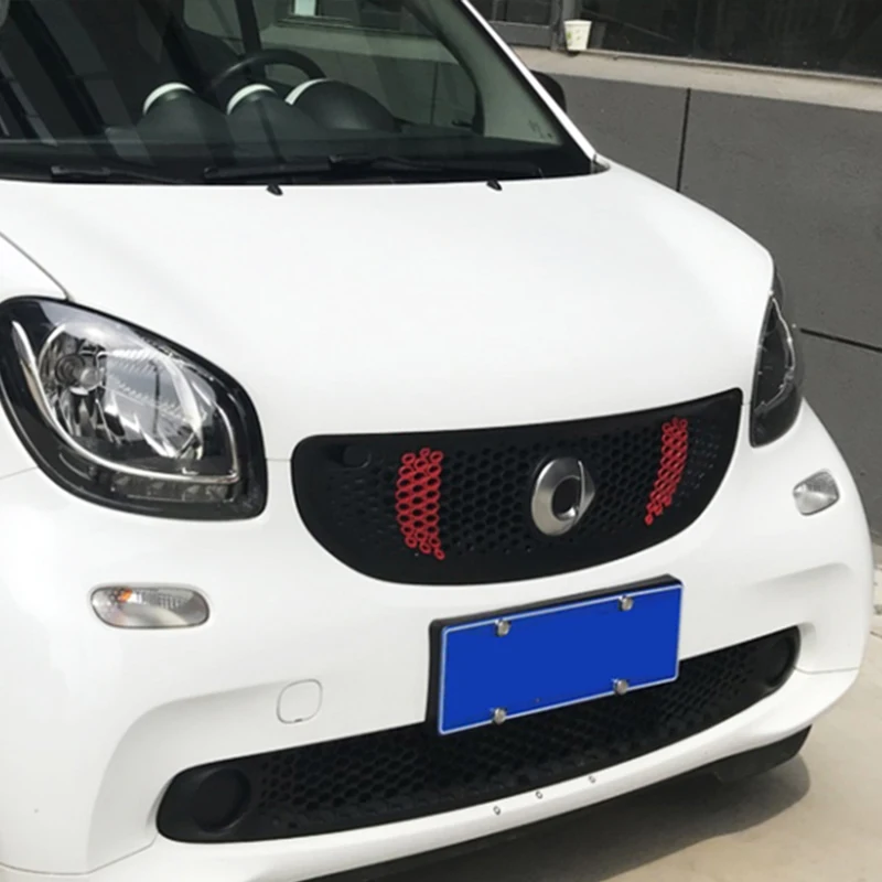 Front Grille Decoration Honeycomb Cover Car Stickers For Smart 453 Fortwo Forfour Exterior Stylish Accessories