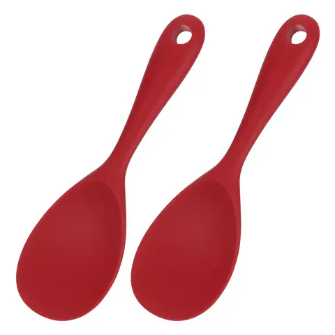 1-2 Pack Rice Paddle, Silicone Rice Spoon Non Stick Rice Spatula Heat Resistant Rice Cooker Spoon
