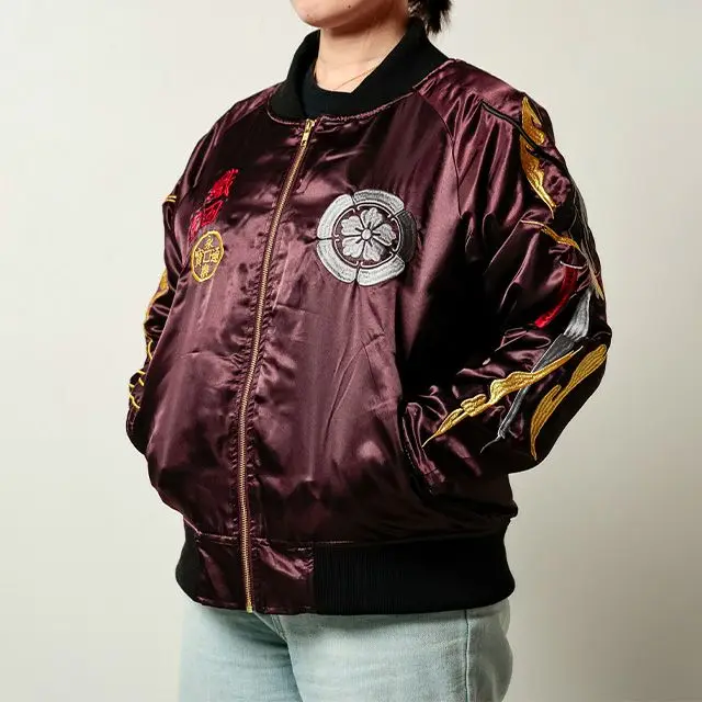 Vintage Japanese Sukajan Bomber Jacket Samurai Armor Embroidery Casual Unisex Baseball Streetwear Outerwear