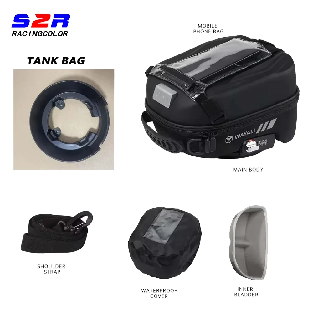 

For Kawasaki Ninja ZX-4R ZX4R ZX-4RR ZX4RR ZX-6R ZX636 ZX6R Motorcycle Accessories Tank Bag Backpack Tanklock Storage Knapsack