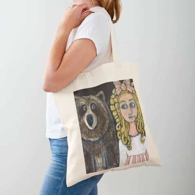 

Goldilocks and The Baby Bear Tote Bag reusable grocery bags Women's handbag Cloth bags shoping bag