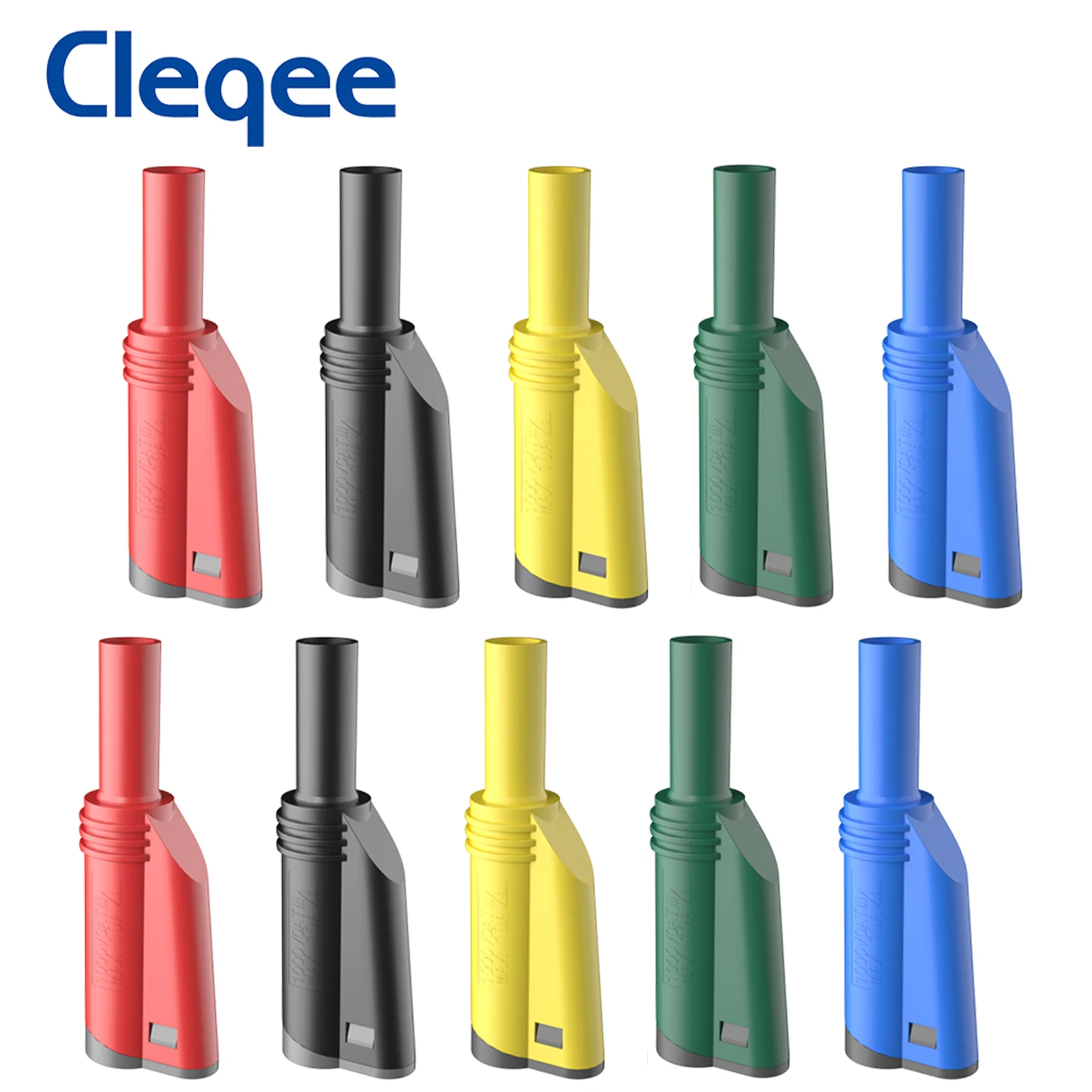 Cleqee P3005 Stackable Safe 4mm Banana Plug Solder/Assembly High Quality Welding-free Connector for Multimeter