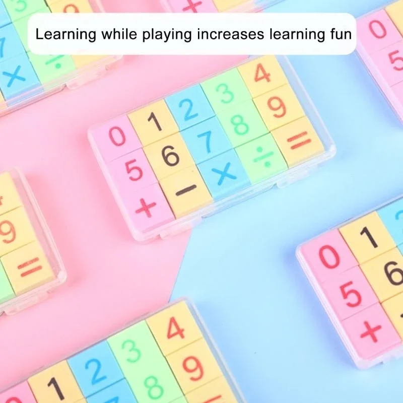 مجموعة محايات الرياضيات التعليمية مجموعة متنوعة من الأشكال الملونة النابضة بالحياة ملحق محمول للمشاركة في الفصول الدراسية 15UB #1