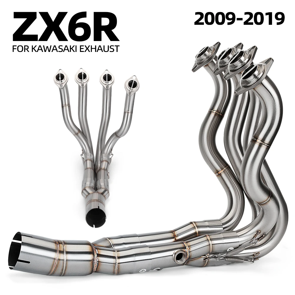 لكاواساكي نينجا ZX-6R 636 2019-2019 دراجة نارية نظام العادم جامع رأس الخمار الأنابيب الأمامية لاستبدال الرأس الأصلي