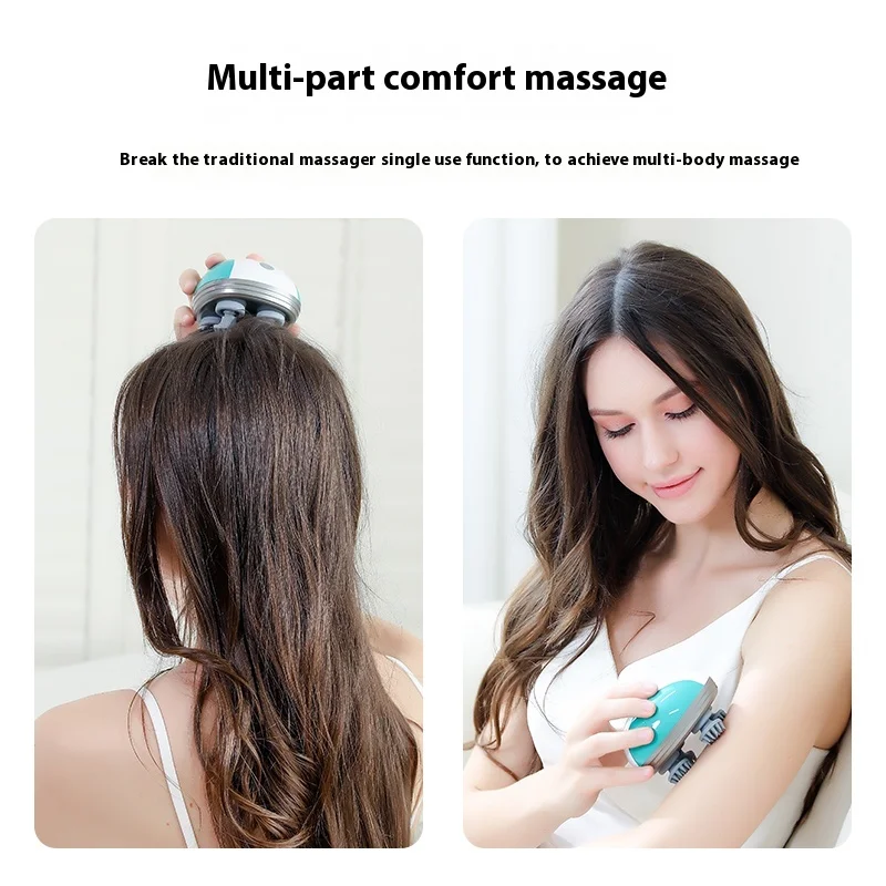 Electric Head Massager Scalp Massage Brush Pet Cat Dog Shoulder Deep Tissue Kneading Vibrating Silicone Hair Care Relaxation Spa view 6