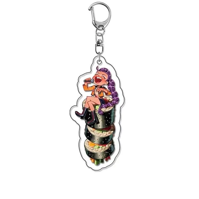 KPOP – porte-clés en acrylique pour chasse aux sorcières, pendentif chat bleu entourant un sac à dos mignon, Anime entourant