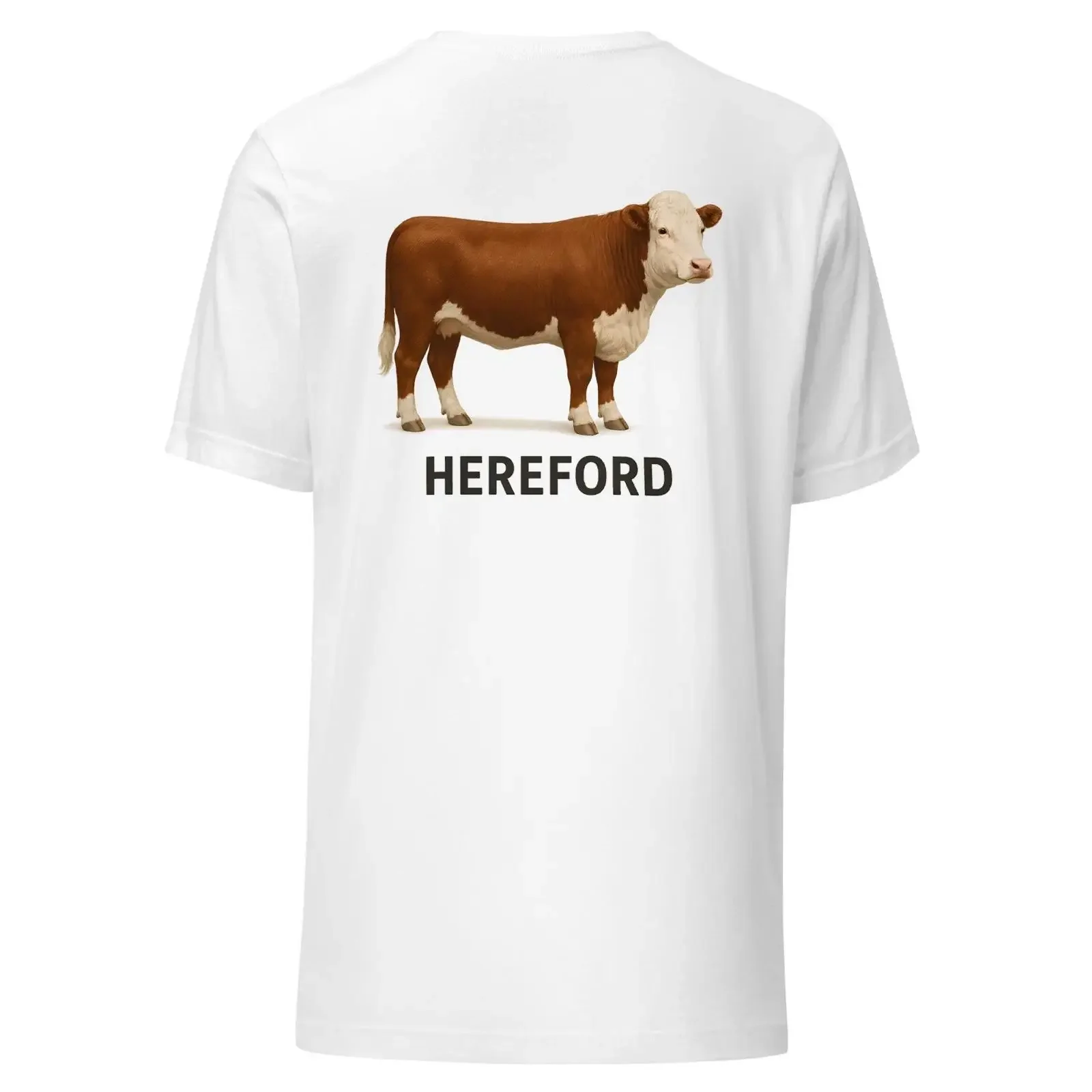 Hereford Cattle T Shirt Casual Cotton For Farmer Cow Lover Funny Farming  vintage Washed Unisex Stretched Comfortable graphic